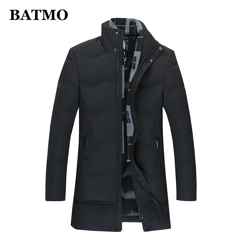 BATMO 90% белый куртки-пуховики для мужчин, мужской зимний плащ, плюс-размер L-8XL 1658 - Цвет: Черный