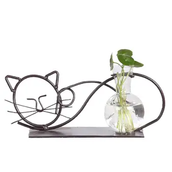

Flower Pot Cat Shaped Rack Vase Planter Plant Container Creative For Home Office Living Room Without Plant (With Base Pattern)