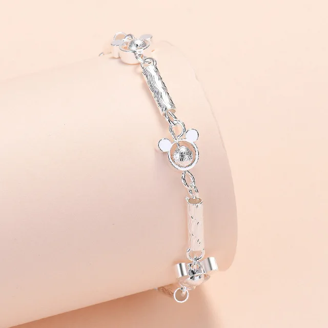 925 Sterling Silver Women Heart Bracelets On Hand Star Chain Bracelets For Girls Luxury Jewelry Jewellery Gifts For Women 3033