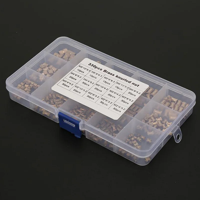 

M2-M5 Case Nut Kit Maintenance Tools 330pcs Set Brass Knurled Hardware Bolts Electrical Equipment