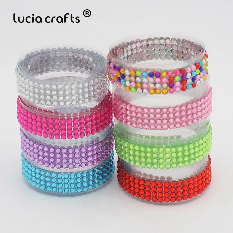 Lucia crafts 18 мм* 50 см красочные акриловые стразы самоклеющиеся ленты пояс Скрапбукинг Материал 1 шт I1011
