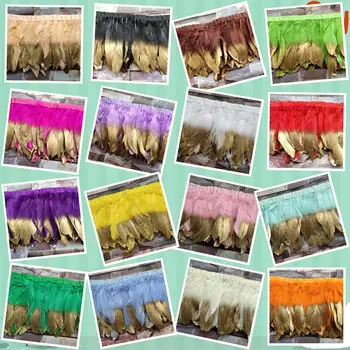 

Hot Beautiful 10Meters 23 Color Goose Feather Ribbons 15-20cm/6-8 inches Cloth Belt DIY Clothing Decorative