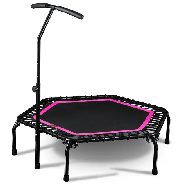 een beetje valuta Geleerde 45 Inch Foldable Fitness Trampoline With Handle For Adults Kids Indoor  Outdoor Silent Jumping Bed Aerobic Exercise Load 300kg