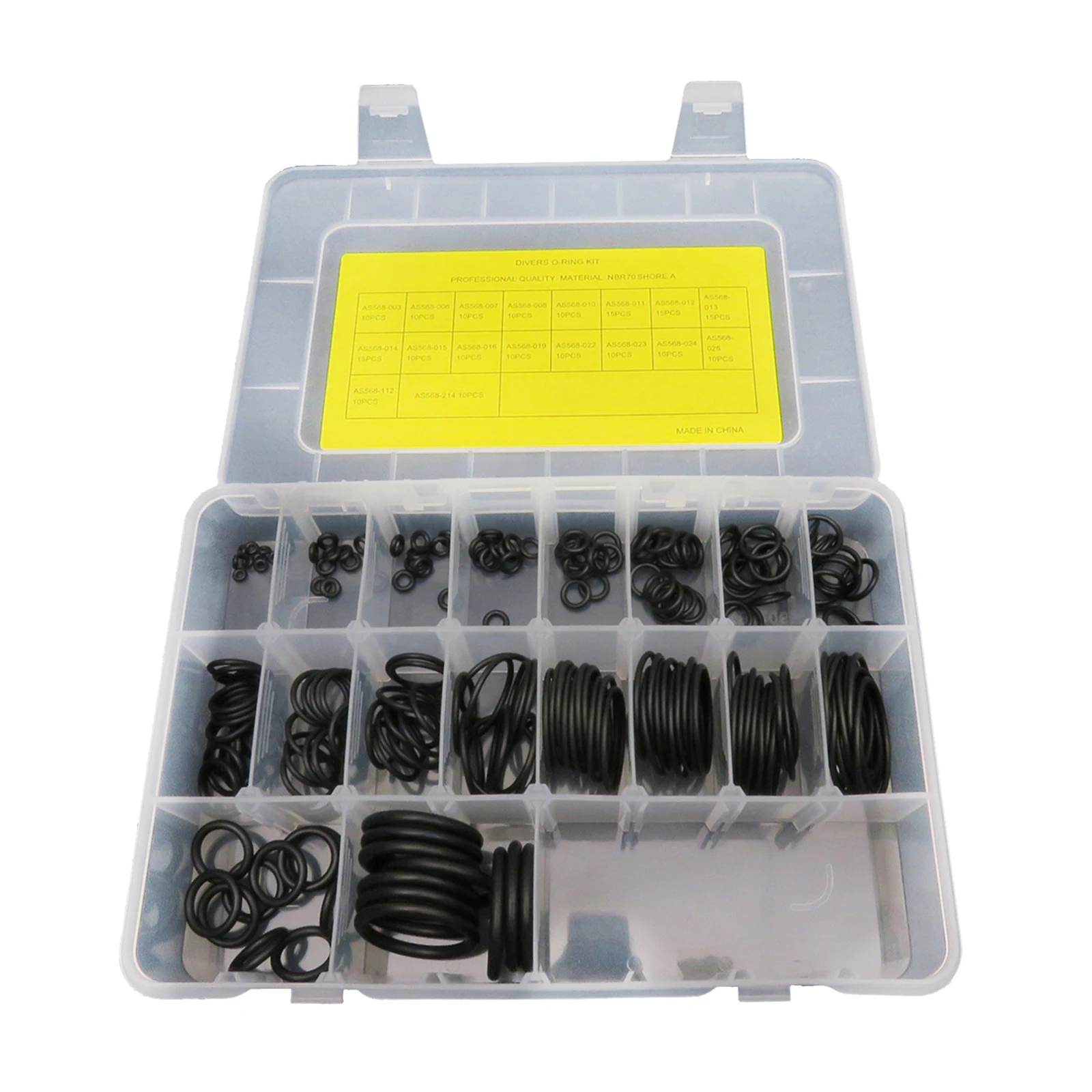 

200Pcs Scuba Diving O-Ring Kit - 18 Sizes Dive Hose Tank Valve Regulator Sealed Rings Swimming Diving