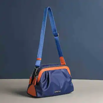 

Fashionable nylon cloth Mosaic color bag for women 2020 new casual cross-body bag single-shoulder middle-aged multi-layer bag