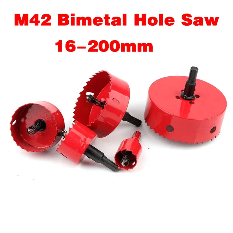 BiMetalM42WoodHoleSaw16200mmSteelDrillingDrillBitCutterfor