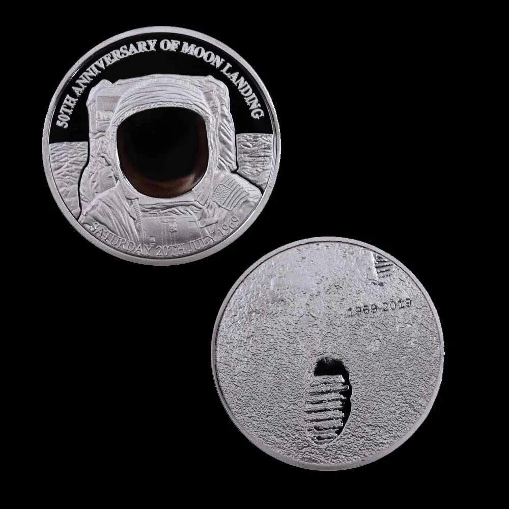 Первый человек посадки Луна памятная вызов монета Аполлон 11 50-летие коллекционные монеты сувенир медаль подарки - Цвет: style 1