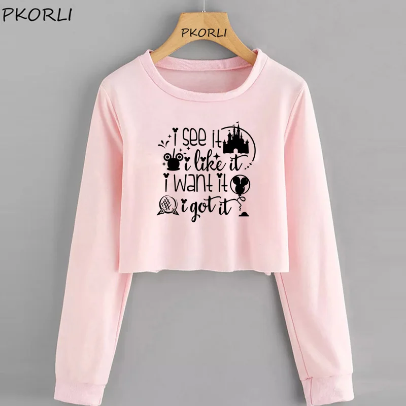 Ariana Grande худи укороченный I See It I Like It I Want It I Got It Ariana Grande 7 колец Толстовка для женщин девушек пробежка