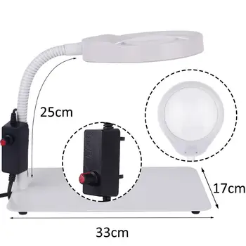 

New White 3X 5X 8X 10X Magnifying Glass with LED Lights Table Lamp Illumination Magnifier For Reading/Soldering