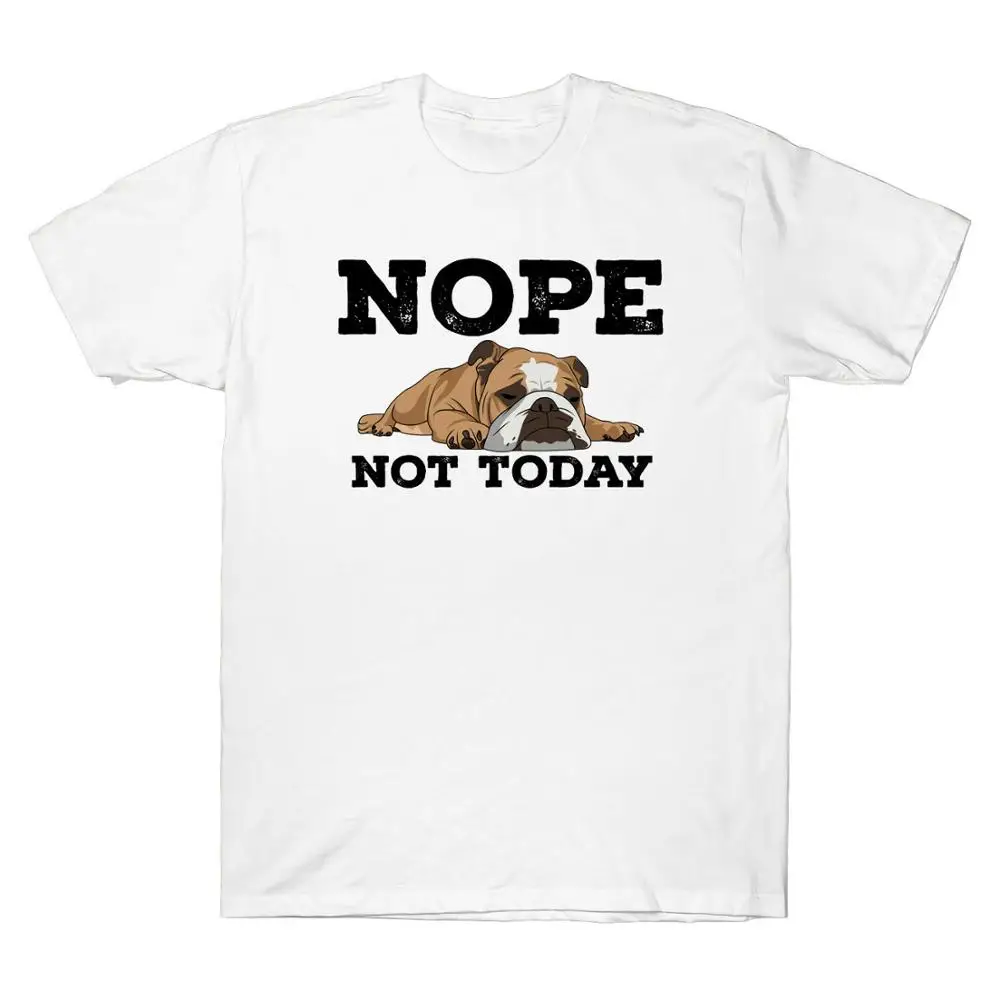 Bulldog Nope Not Today забавная Винтажная Футболка Мужская Ретро хлопковая футболка с коротким рукавом