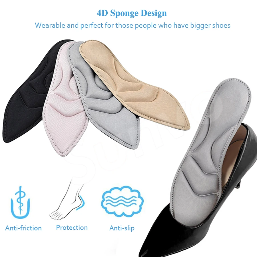 Women Insoles Soft Massage Foot for High Heel Shoes Non-Slip Shock Absorption Breathable Comfortable Cushion Insole Pad Inserts