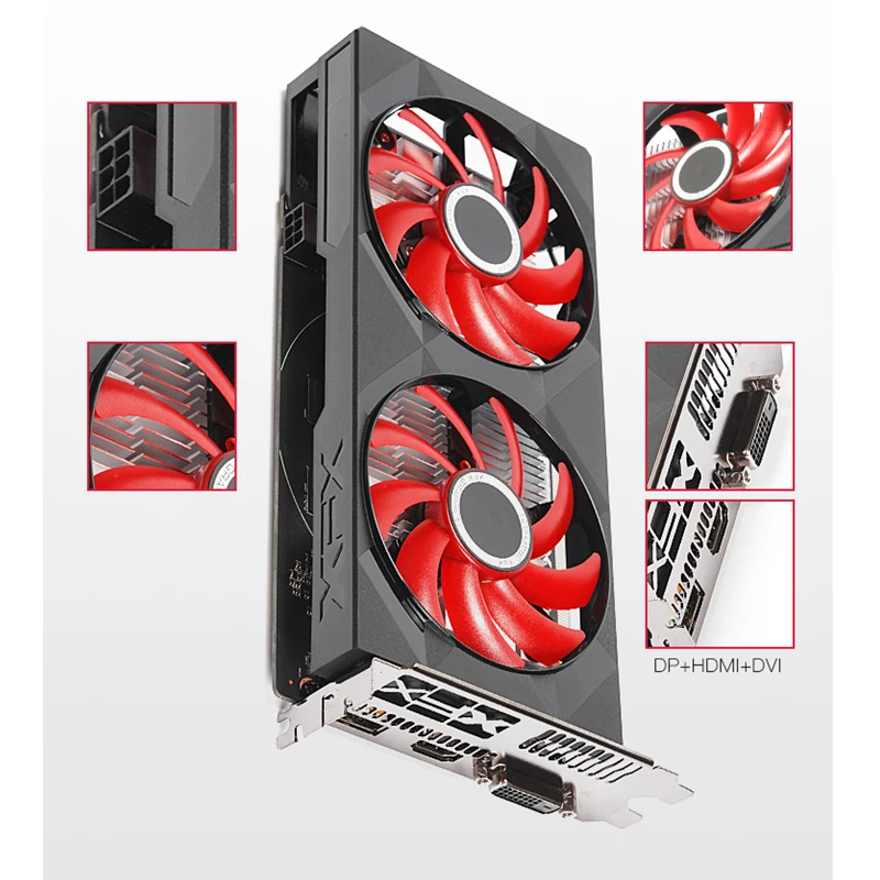 Original XFX RX 560 4GB Graphics Cards AMD GPU Radeon RX560 4GB 4G Video Screen Cards Desktop Game Map Videocard Mining 570 580 latest gpu for pc