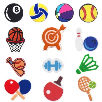 

Single Sale 1Pcs Shoe Charms Novelty Sports Equipment Shoes Accessories Shoe Buckle Decoration for croc jibz Kids Party X-mas