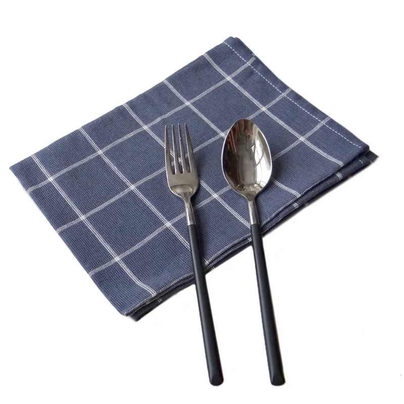  Botique-5Pcs Cotton Table Napkins Cloth Tea Towel Absorbent Dish Cloth Scouring Pad Kitchen Towels 