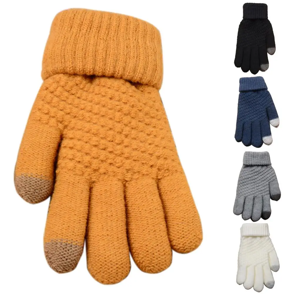 Women Man Winter Soft Knit Touchable Screen Gloves Texting Capacitive Smartphone Gloves