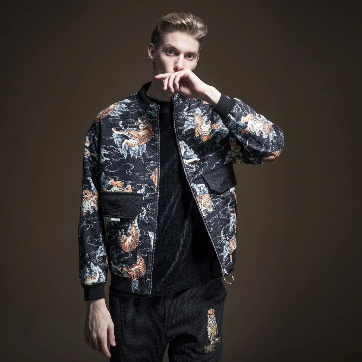 Militar No Jacket Real Standard Pinli Product Made The New Autumn Men's Chinese Wind Printed Jacquard Coat B193204058