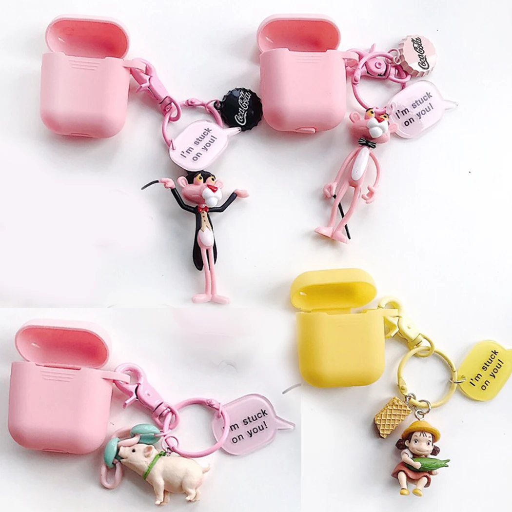 

Keyring Headphone Case for Air Pod Pro 4 Cases Cute Cartoon Silicone Earphone Cover for apple airPod Pro 4 Case Funda mini Pro 4
