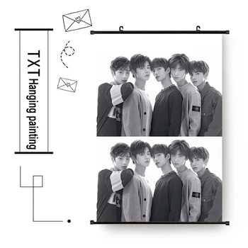 

KPOP TXT Combination YEONJUN SOOBIN BEOMGYU Big Hanging Paintings Cloth Painting Poster Same Paragraph Dropshipping