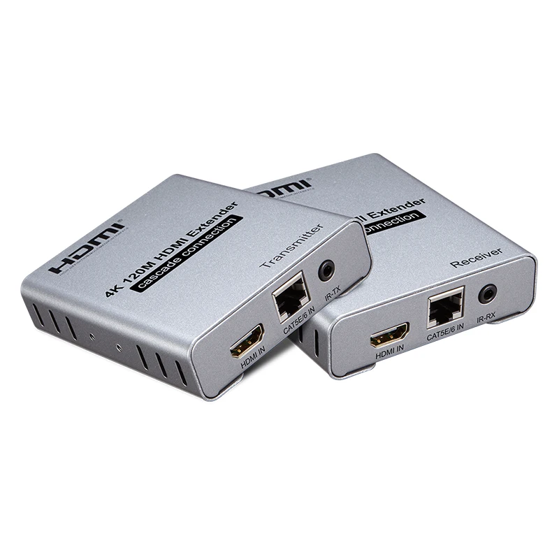 SZBITC 120 м 4 к HDMI удлинитель с ИК и петлей 1080P RJ45 порты HDMI удлинитель передатчик приемник по CAT5e/CAT6 кабель - Цвет: TX RX