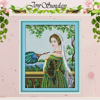 

Green Skirt woman Patterns Counted Cross Stitch 11CT 14CT Cross Stitch Set Wholesale Cross-stitch Kit Embroidery Needlework
