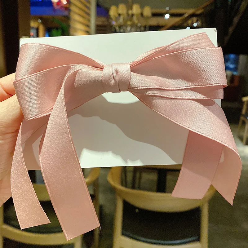 pink small hairpin Двухслойная хлопковая 9,25 дюймовая заколка для волос с бантом, повязка на голову для женщин и девочек, милая заколка для волос, заколка для волос, аксессуары для волос - Цвет: pink small hairpin