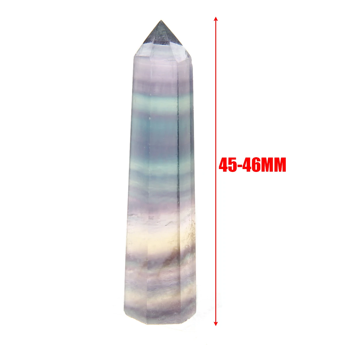

45-70mm Natural Rainbow Fluorite Healing Quartz Crystal Point Wand Faceted Prism Carved Stone Home Decoration Gift