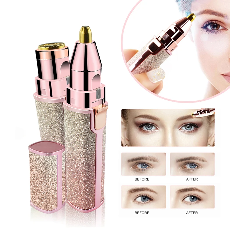 

2 In 1 Electric Eyebrow Trimmer Makeup Painless Eye Brow Epilator Mini Shaver Razors Women Portable Facial Body Hair Remover