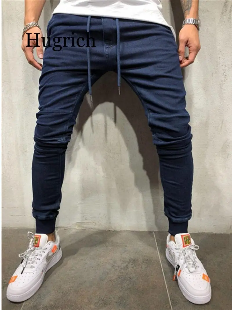 2020 Mens Skinny Jeans Slim Fit Ripped Jeans Big and Tall Stretch Blue Jeans for Men Distressed Elastic Waist M-4XL
