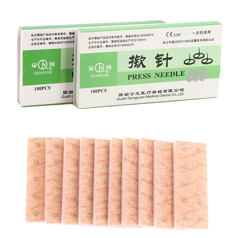 100pcs/box multi-condition Fül Vetőmag acupressure készlet Rendelkezésre álló Ruhásszekrény Varrótű Fül Vetőmag Akupunktúra vaccaria Flastrom Paszuly massagee