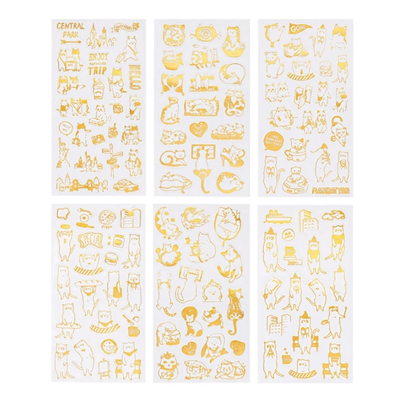 

6 Sheets UV Epoxy Resin Filling Material Cute Cats Stickers Resin Mold Decorative Lables DIY Crafts Jewelry Making Filler