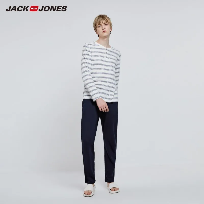 Мужская зимняя хлопковая Домашняя одежда Jack Jones, мягкий теплый пижамный комплект 2193HG503 - Цвет: DARK GREY