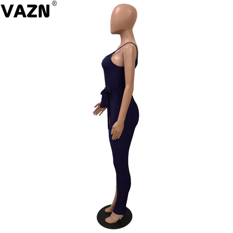 VAZN FM1163 Топ Новинка сексуальный открытый мода с длинным рукавом один с открытыми плечами кружево полная длина Один Выкл брюки женские комбинезоны