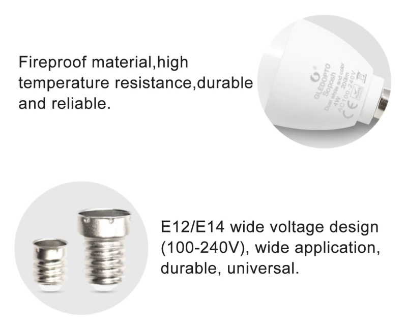 GLEDOPTO Zigbee RGB+ CCT светодиодный 4 Вт умный светильник в форме свечи E12 E14 с дистанционным управлением декоративная лампа с регулируемой яркостью работает с Amazon Echo Plus