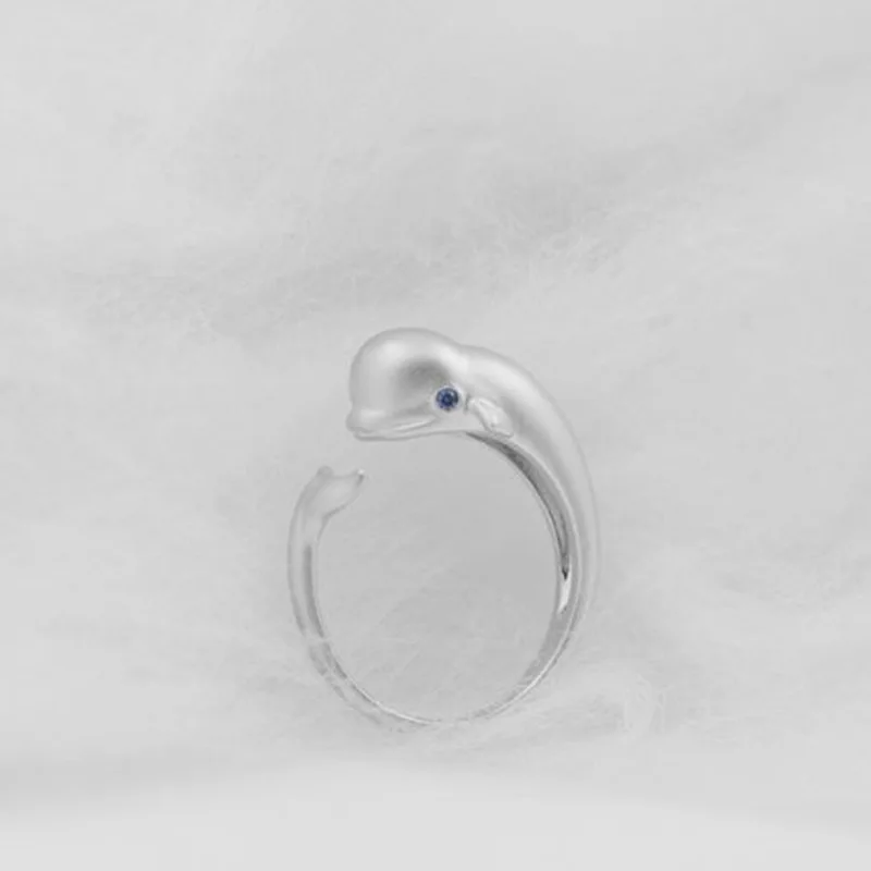 DIEERLAN Bijoux личность 925 пробы серебряные кольца с дельфинами для женщин Свадебные украшения регулируемый античный перстень Anillos
