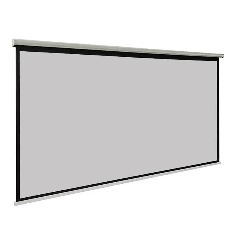 Thinyou 84 inch 16:9 Matte Gray Fabric Fiber Glass Hand Projector Screen Gain Wall Ceiling Manual Pull Down For Home Office