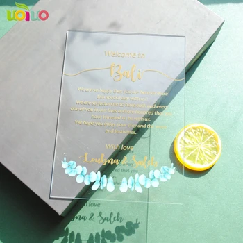 

Acrylic Material and Europe Regional Feature Clear Wedding Acrylic Invitation Card for wedding decorations