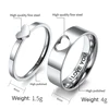 Heart Couple Rings For Lovers Stainless Steel Wedding Ring Set Women Love Jewelry Silver Color Valentine's Day Anniversary Gift 6