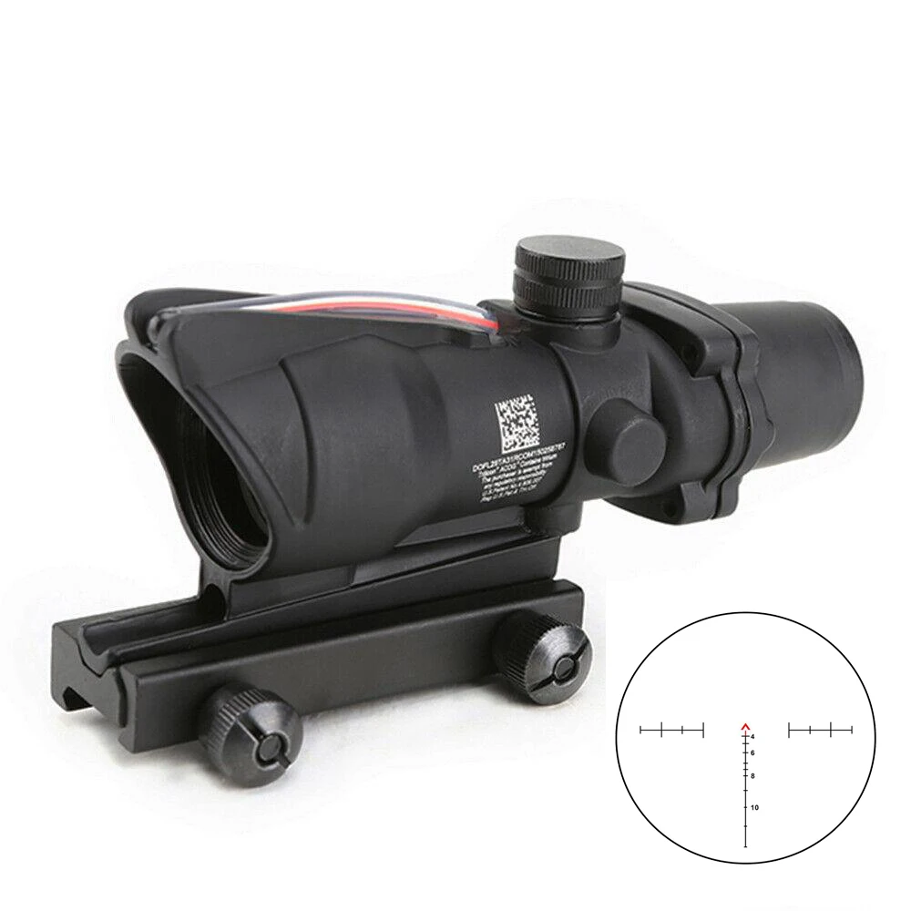 Охотничий прицел Trijicon ACOG 4X32 реальное волокно оптика тактический Красный