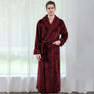 Couple Long Plush Bathrobes His And Hers Robes Customized Robes Wedding Gift Couple Personalized Robe-New Bathrobe Dressing Gown cotton pajamas for men Men's Sleep & Lounge