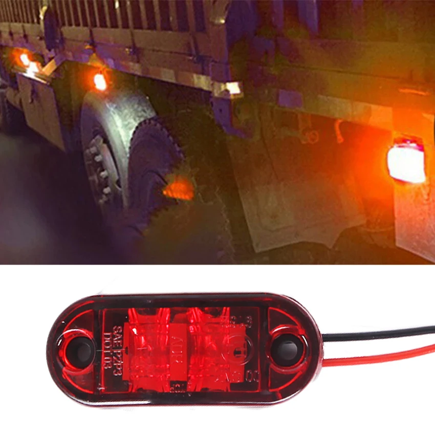 2 LED Truck Side Light Yellow Red White Side Width Lamp Car Truck Trailers Night Safe Driving Turn Signal Warning Light 12V 24V