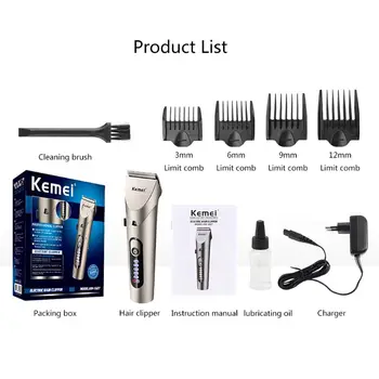 

1 Set Electric Hair Trimmers Professional Cordless Rechargeable Hair Clipper Razor Cutter Barber Shaver