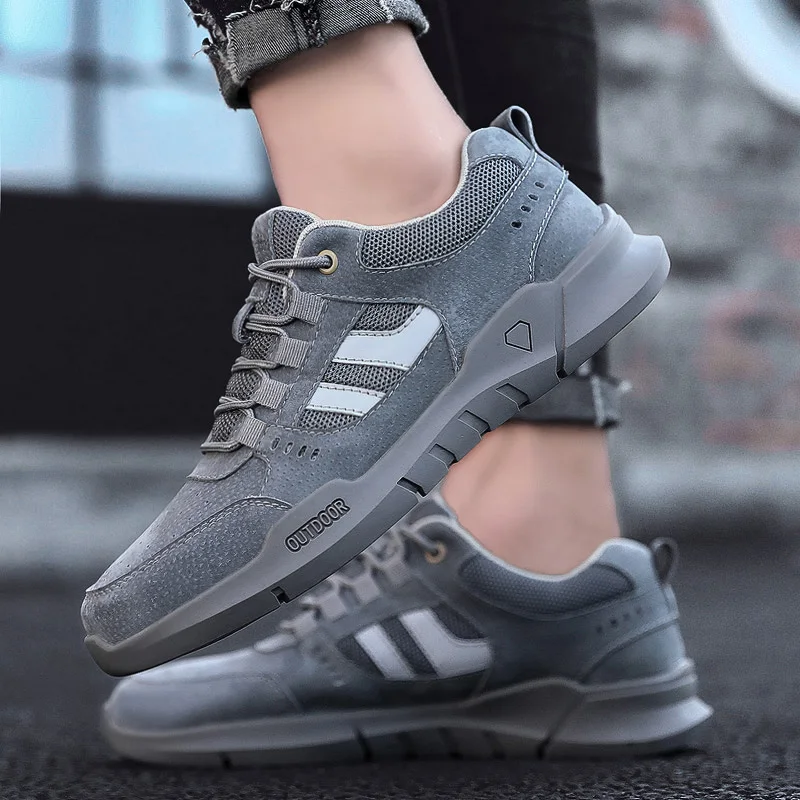 VastWave Pig Skin Genuine Leather Mens Casual Shoes Wear Resistent Rubber Man Leisure Leather Shoes Luxury For Male Canvas shoe