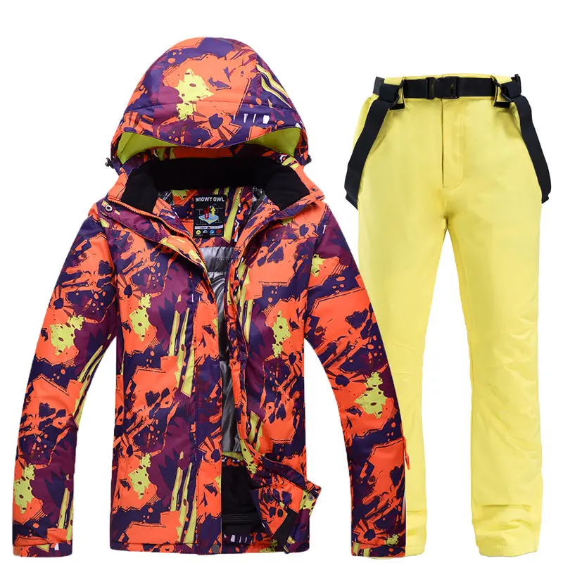 30 Unsex зимний костюм Одежда верхняя спортивная одежда для занятий сноубордингом наборы водостойкая лыжная куртка и Пояс Штаны для сноуборда для мужчин и женщин - Цвет: Pic Jacket and Pant