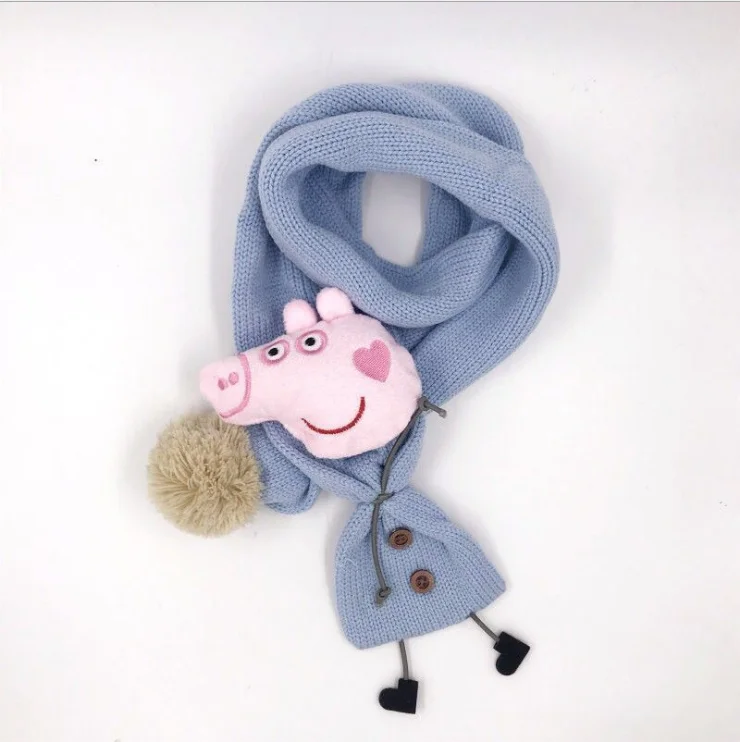 Peppa плюшевая игрушка свинка шарф милый детский шарф осень зима шарф ветрозащитный Теплый вязаный шарф свинка Пегги ребенок подарок на день рождения