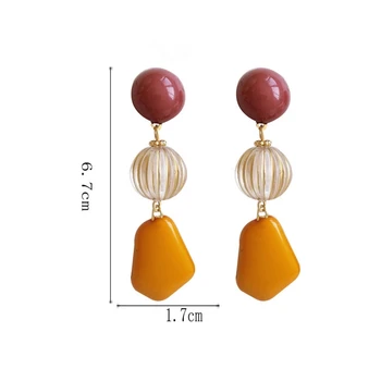 

S925 personality warm color long retro lady charm earrings creative joker no ear hole ears clip simple ears