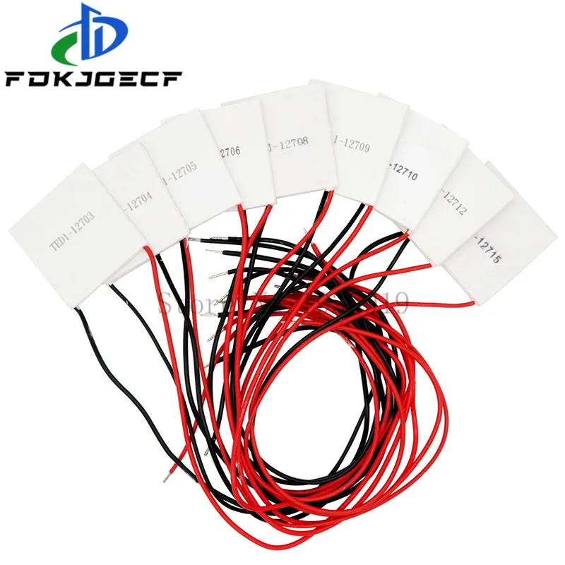 Tec1-12706 12703 12704 12705 12708 12709 12710 12712 12715 Termoelettrico Dispositivo Di Raffreddamento Peltier 40*40Mm 12V Peltier Modulo Elemento