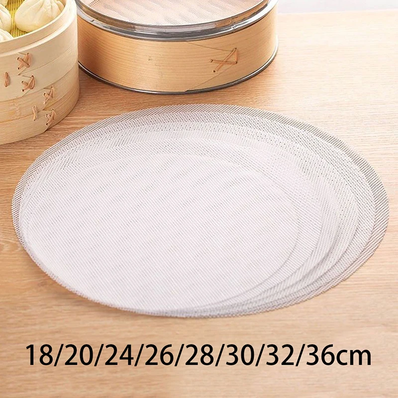 1pc Reusable Kitchen Silicone Steamer Mesh Non-stick Pad Round Shape Dumplings Mat Steam Buns Baking Pastry Dim Sum Mesh silicone baking mat