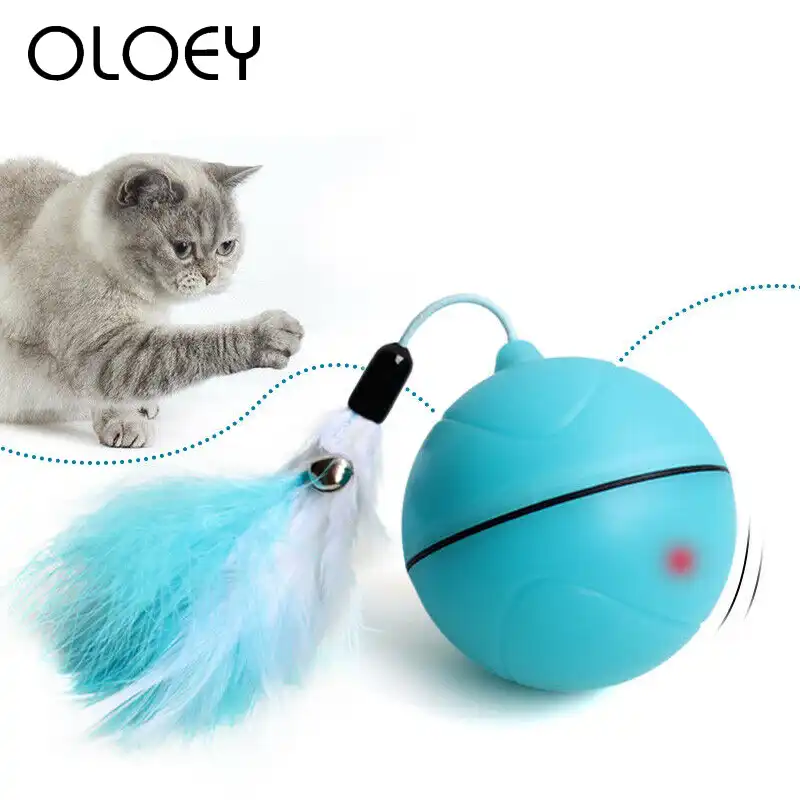 Smart Interactive Cat Toy USB Rechargeable Led Light 360 Degree Self