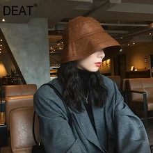 [DEAT] женские винтажные шляпы для рыбалки из искусственной кожи, новинка, Круглый купол, темперамент, мода, весна-осень, 13E914