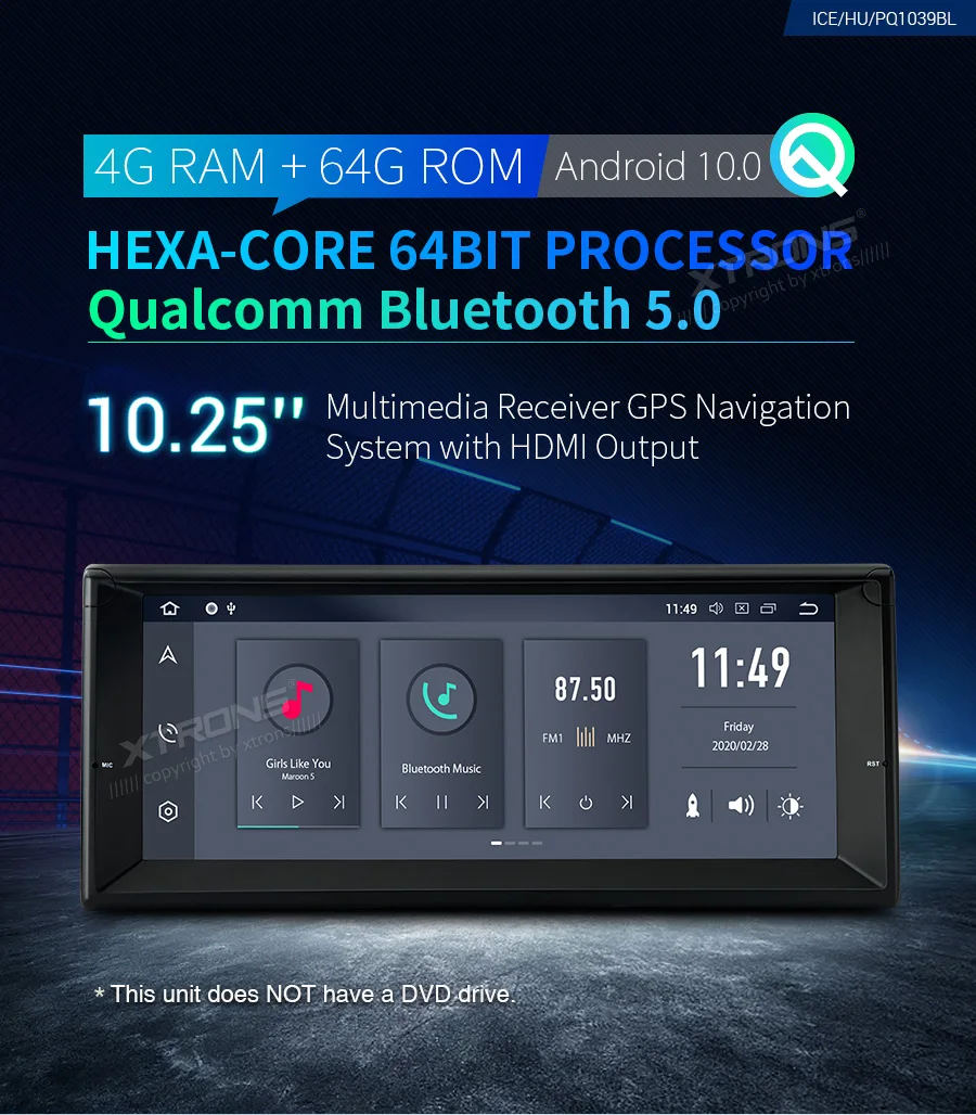 Автомагнитола XTRONS 10 25 дюйма Android 0 PX6 Bluetooth 5.0 GPS HDMI для BMW E39 1995-2003 M5 1999-2003 7 Series E38 без DVD